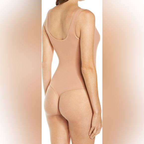 Skims Ribbed Stretch Cotton Bodysuit Sedona - Picture 5 of 6